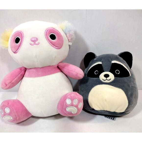 Squishmallows lot of 4 Kaldette Pink Panda Randy Max Raccoon Francis Lion Plush - Picture 2 of 14